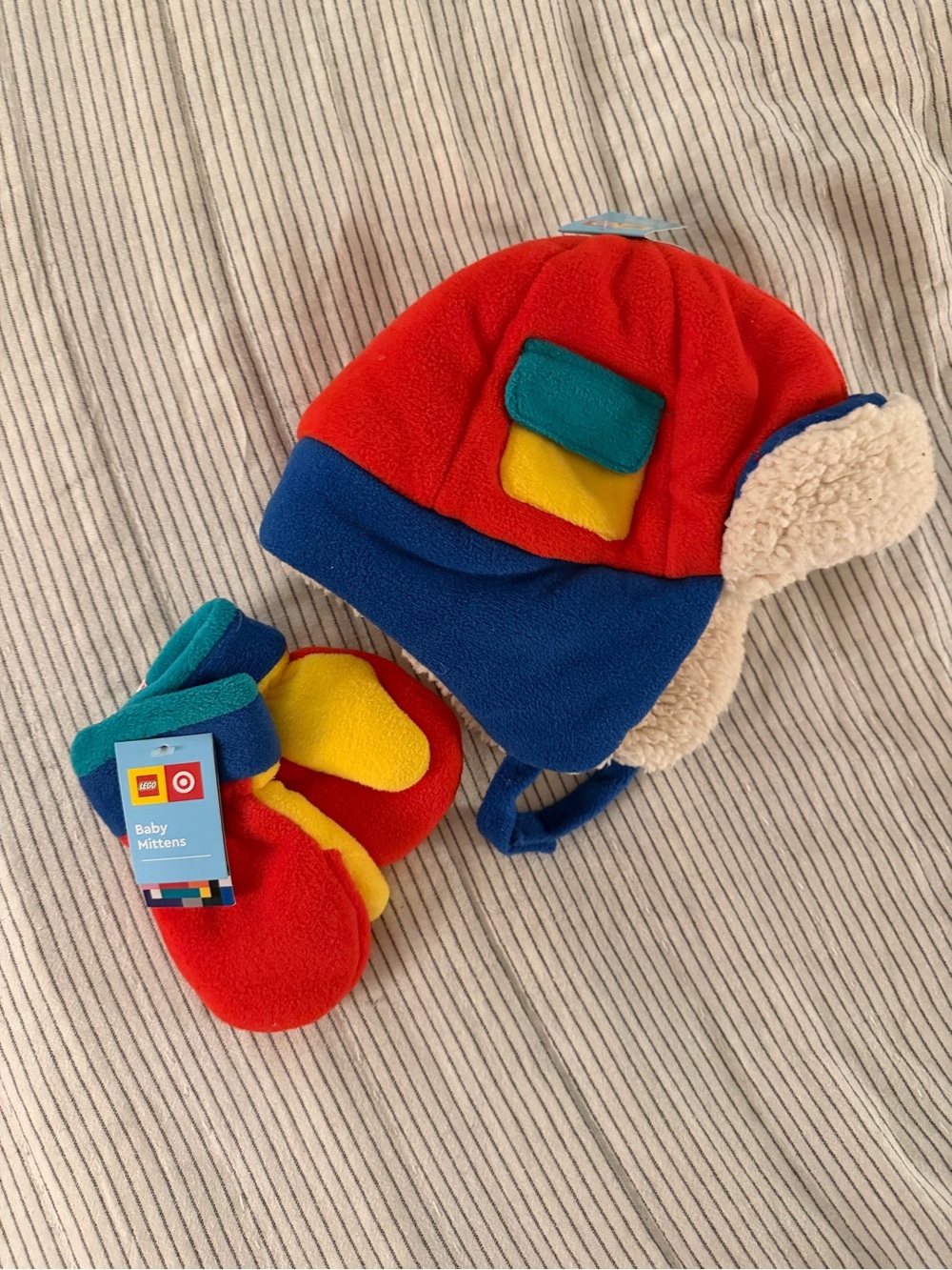 LEGO x Target NWT Sherpa Fleece Baby Hat & Mittens 18-24 months